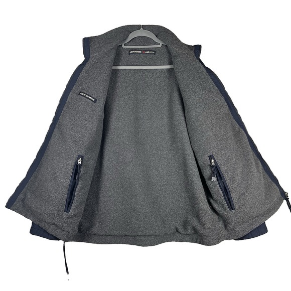 ABERCROMBIE & FITCH Reversible Ski Jacket Mens Size Large Navy Blue Gray  A&F - Picture 5 of 16